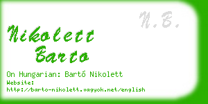nikolett barto business card