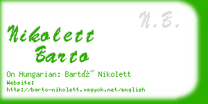 nikolett barto business card